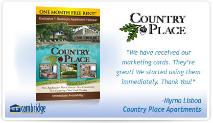 Country Place Apartments Postcard Testimonial