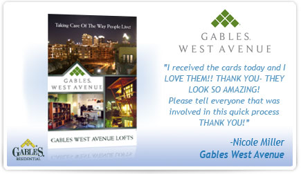 Gables West Avenue Postcard Testimonial